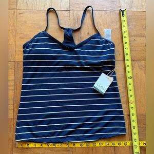 Carve Design Stinson Tankini navy blue white stripe Size Medium